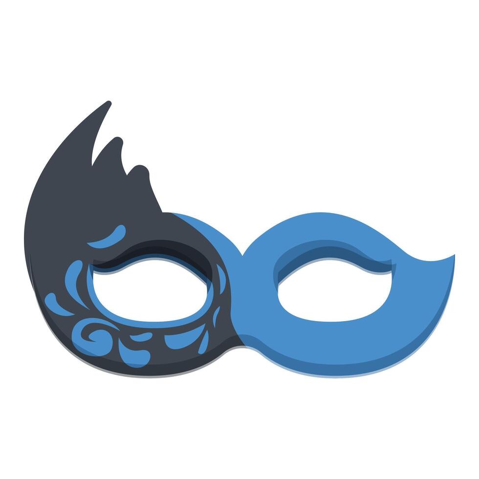 Black blue carnival mask icon cartoon vector. Fashion italian object vector