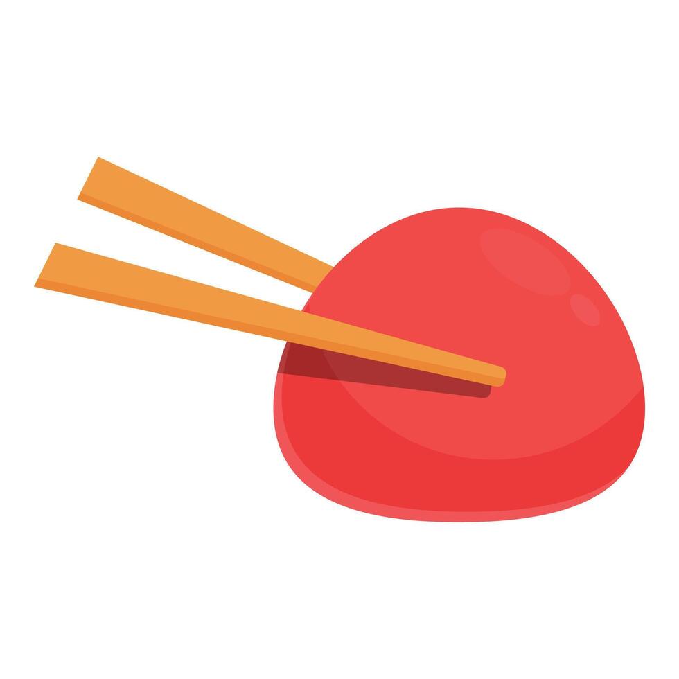 Sticks red mochi icon cartoon vector. Sweet meal vector