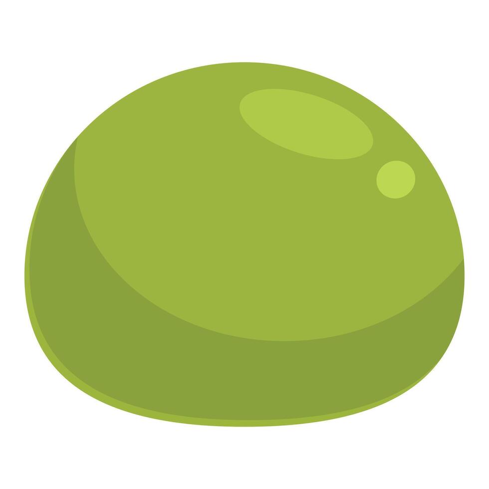 Green meal mochi icon cartoon vector. Food dessert vector