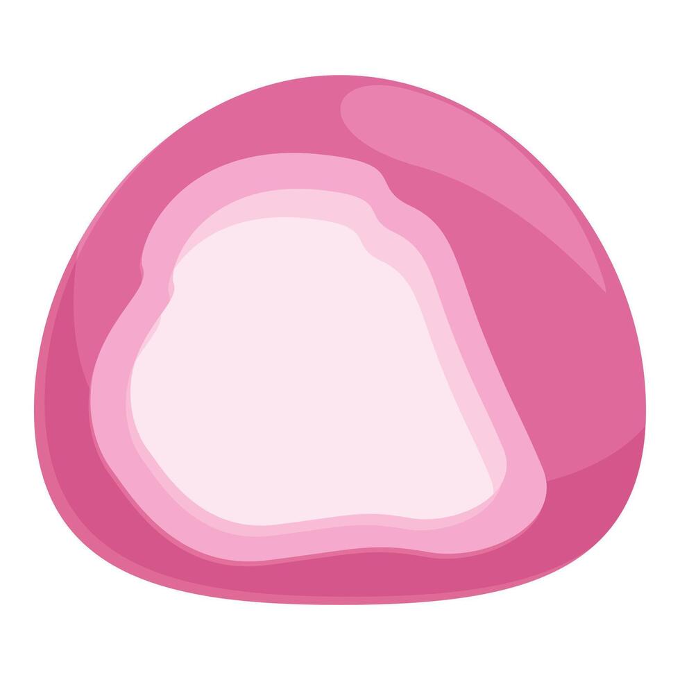 Pink mochi food icon cartoon vector. Asia korean food vector