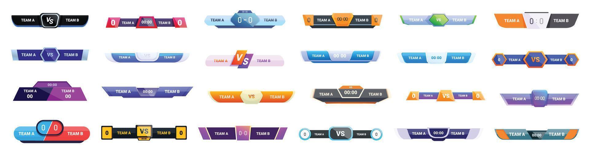 Scoreboard cricket icons set cartoon vector. Sport team vector