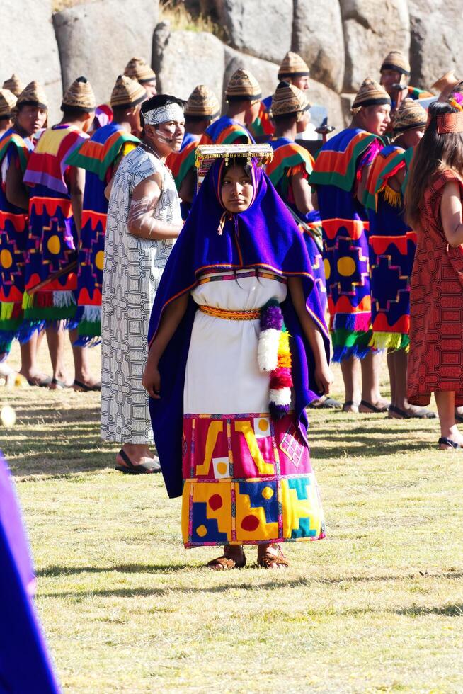 Cusco, Peru, 2015 - Men And Women In Traditional Costume Inti Raymi Festival photo