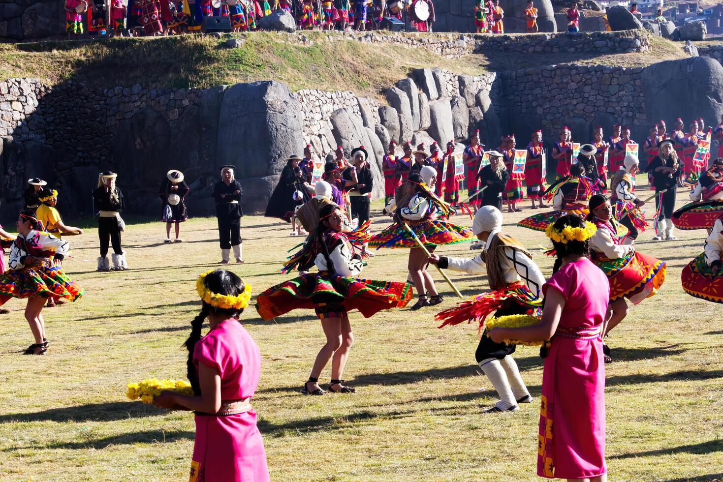 Cusco, Peru, 2015 - Inti Raymi Festival Cusco Men And Women In Traditional Costume photo