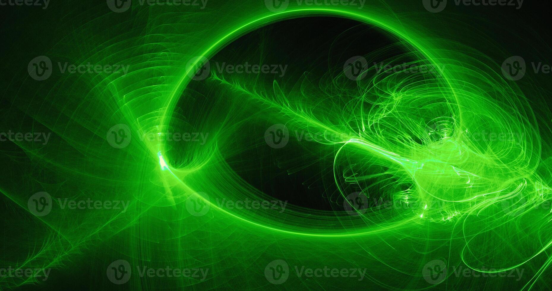 Green Abstract Lines Curves Particles Background photo