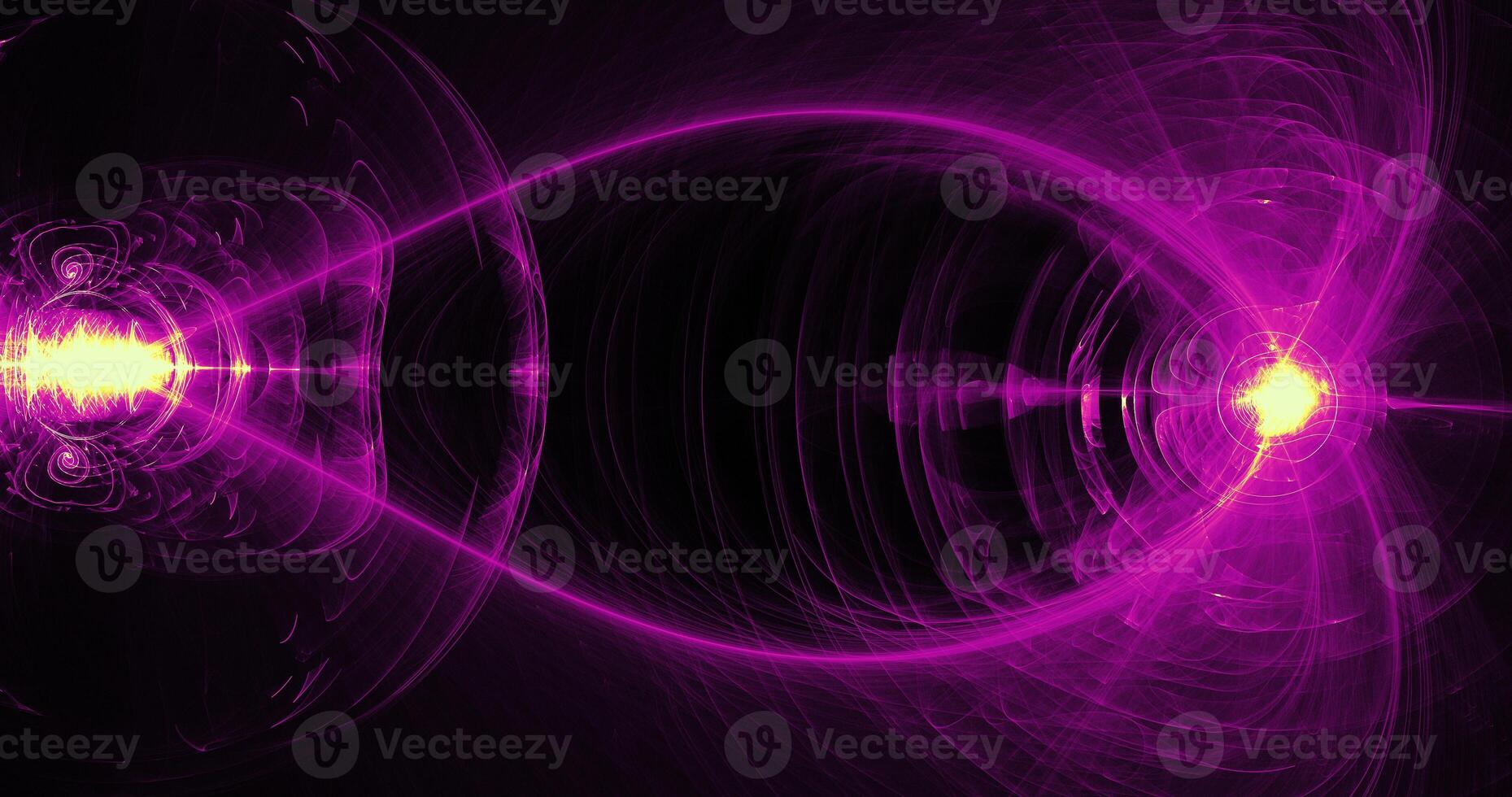 Purple And Yellow Abstract Lines Curves Particles Background photo