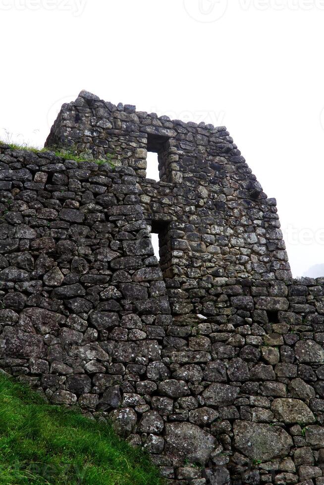 Roca pared machu picchu Perú sur America foto