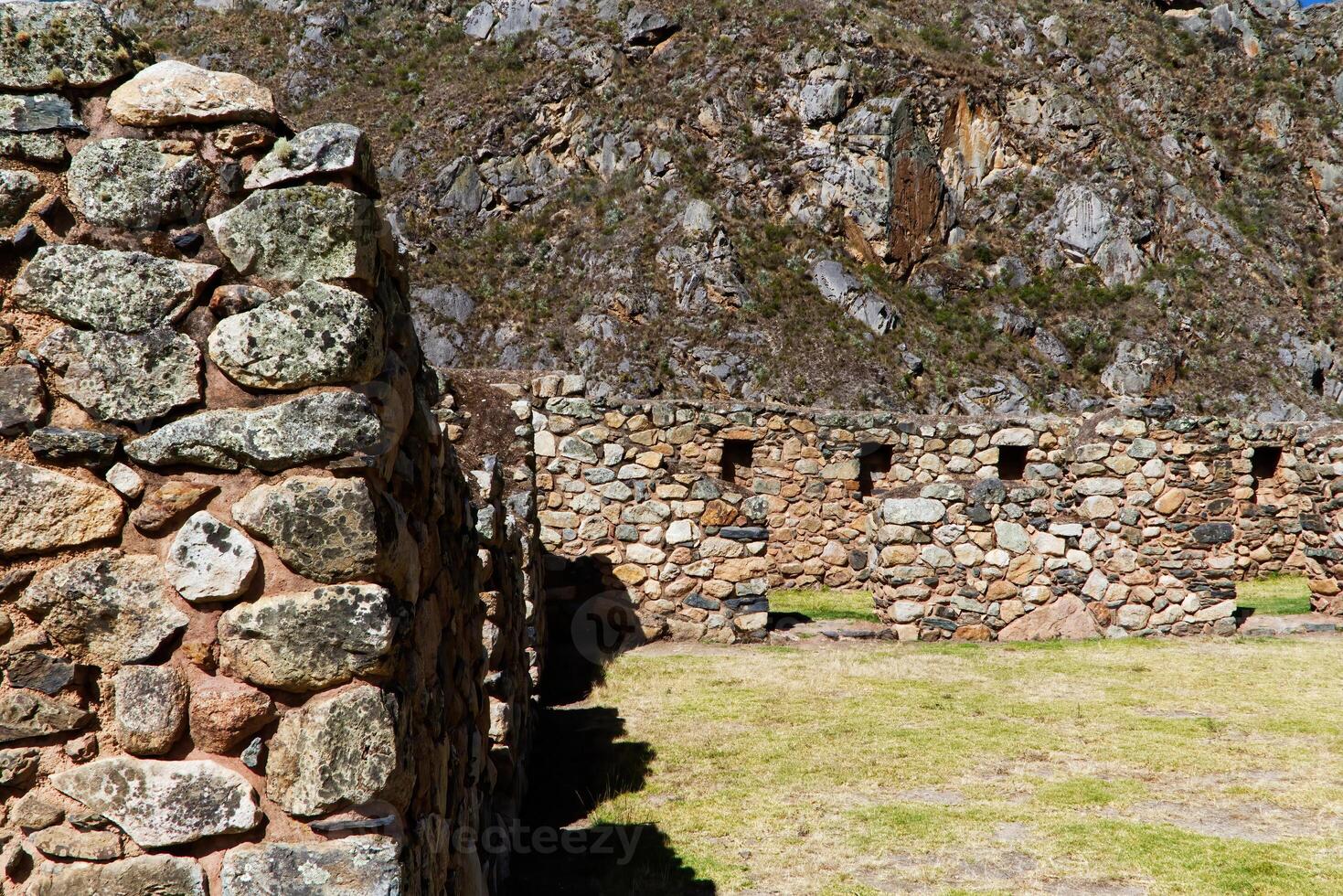Rock Walls With Stone And Mortar Peru South America photo