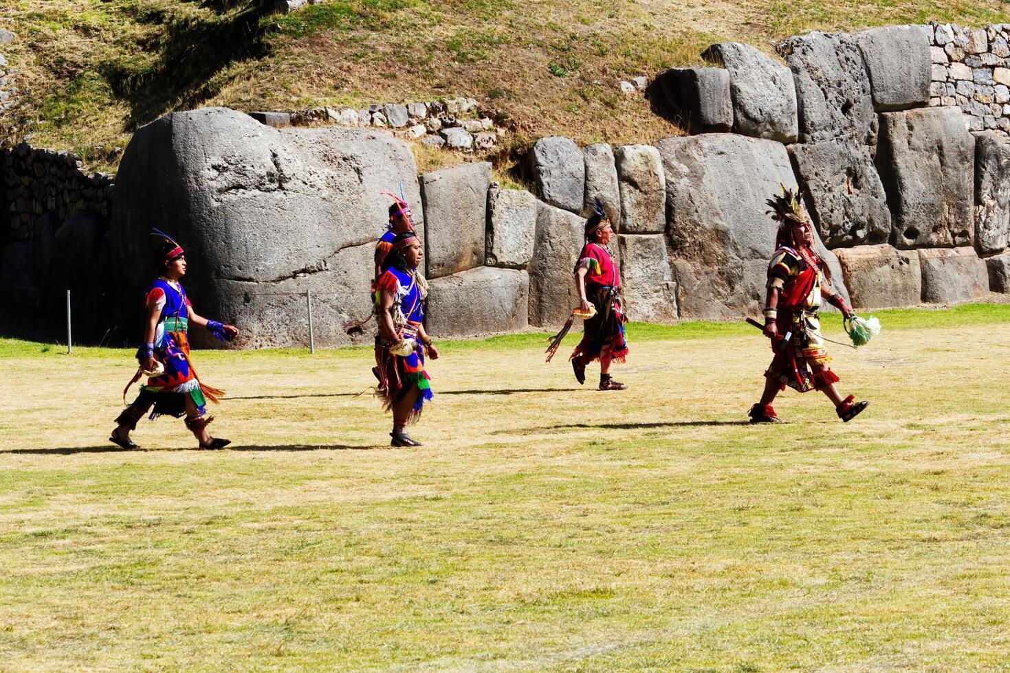 Cusco, Peru, 2015 - Men In Traditional Costume For Inti Raymi Festival photo