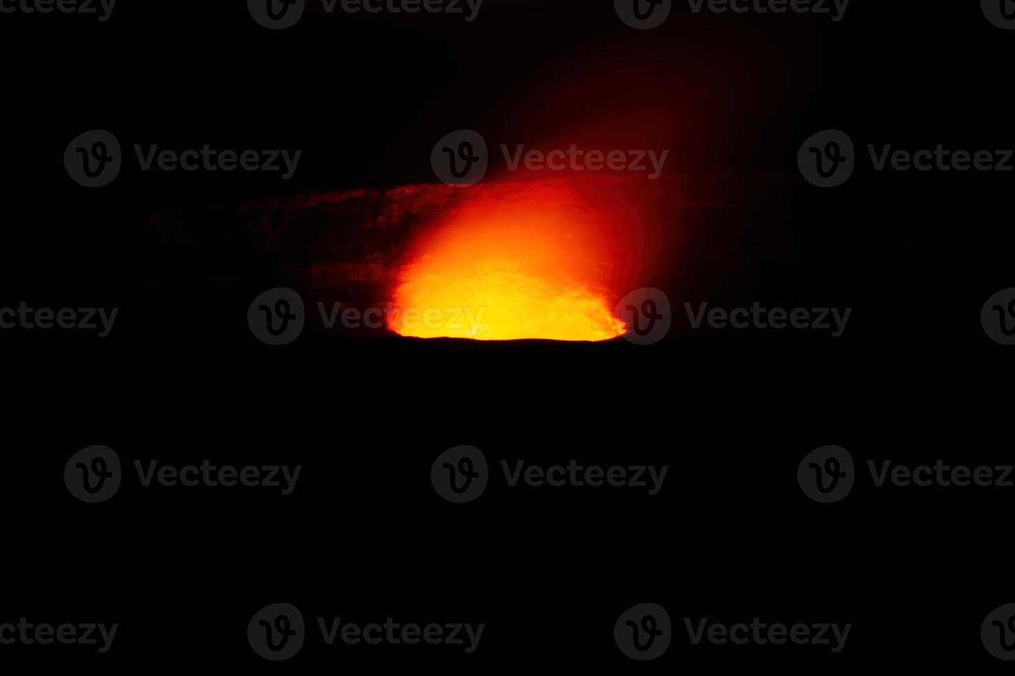 Night Shot Of Hot Glowing Lava Big Island Hawaii photo