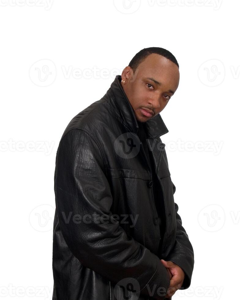 African American Man in Black Jacket photo