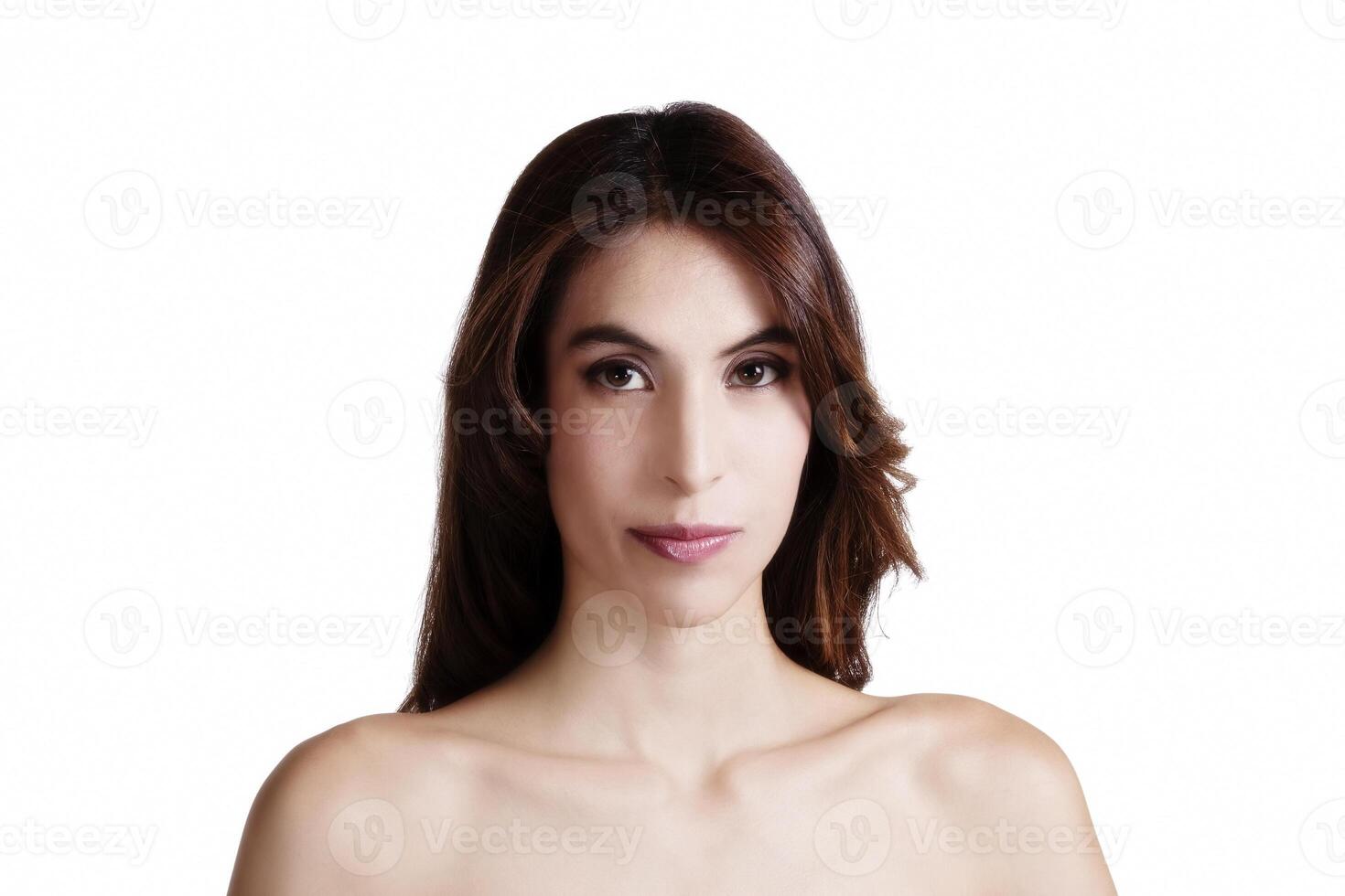 Bare Shoulder Portrait Skinny Attractive Latina Woman photo