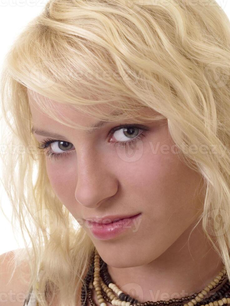 Blond Teen Girl Closeup Portrait photo