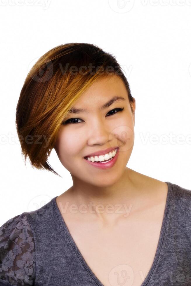 Smiling Attractive Asian American Woman Portrait Sweater photo