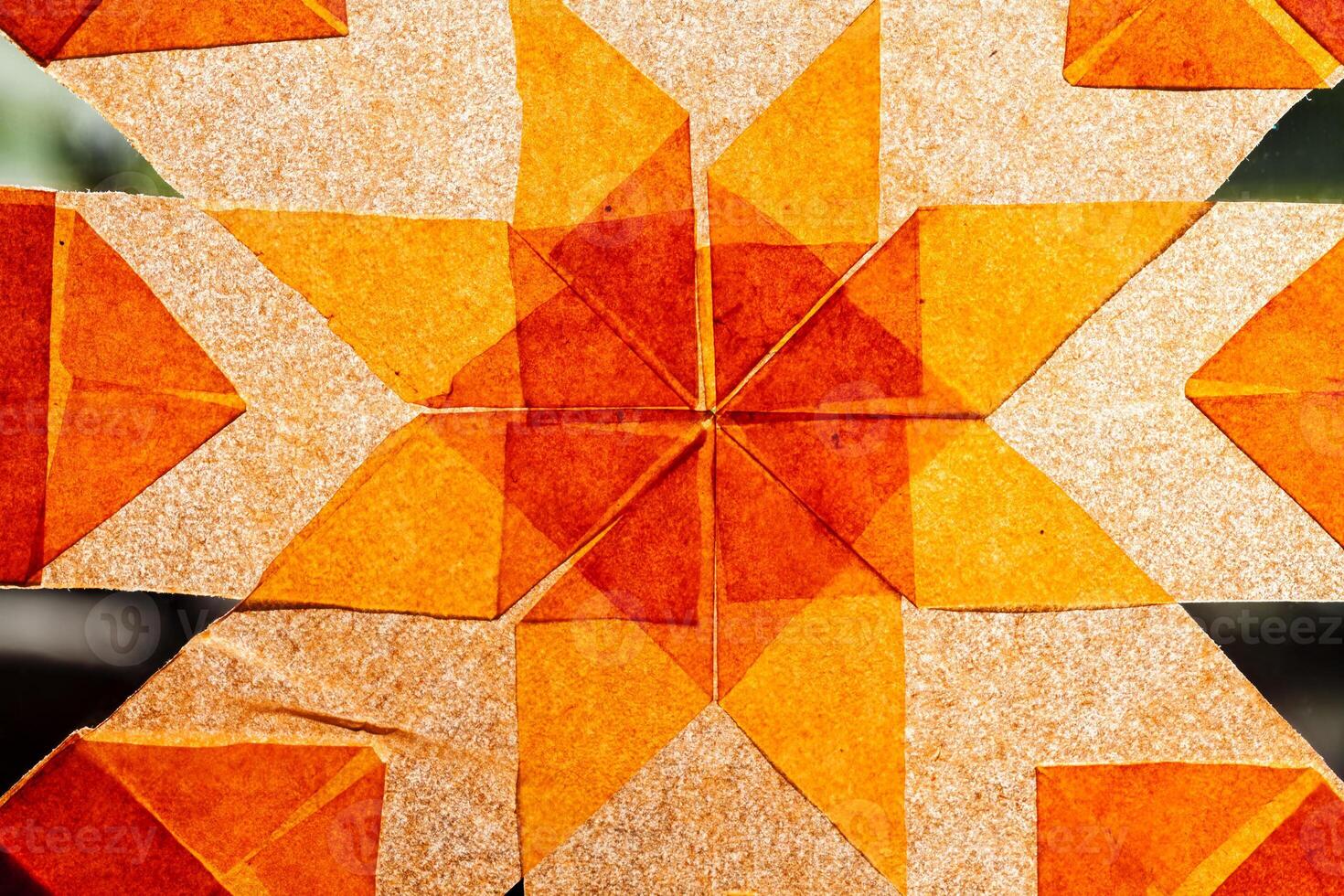 Hand-Made Paper Geometric Design Pattern Window Decoration photo