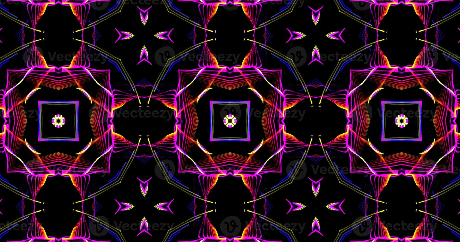 Kaleidoscopic Pattern On Dark Background In Vibrant Colors photo