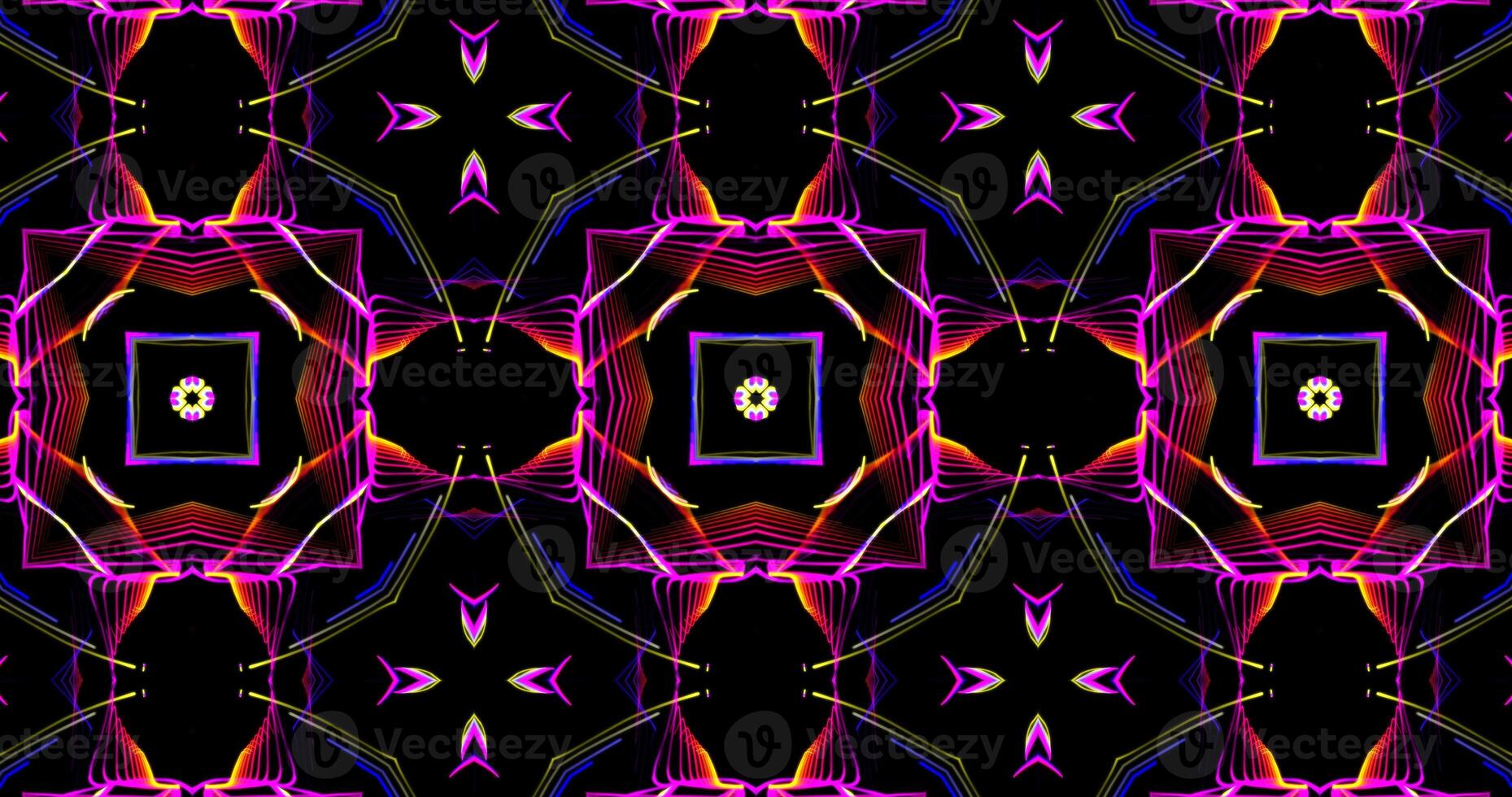 Kaleidoscopic Pattern On Dark Background In Vibrant Colors photo