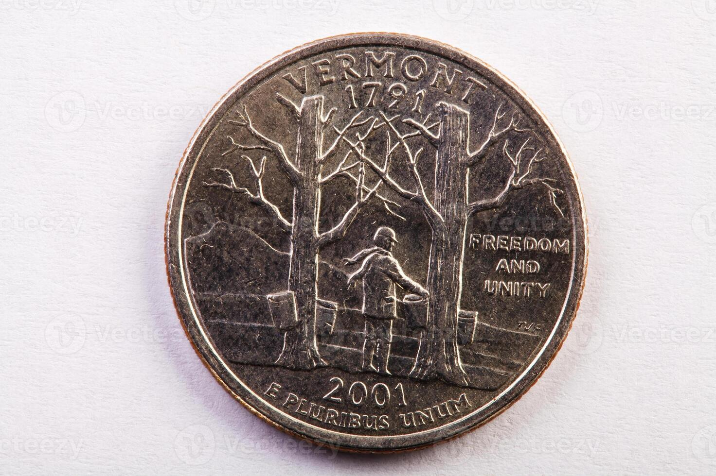 United States Quarter For Vermont Back Side photo