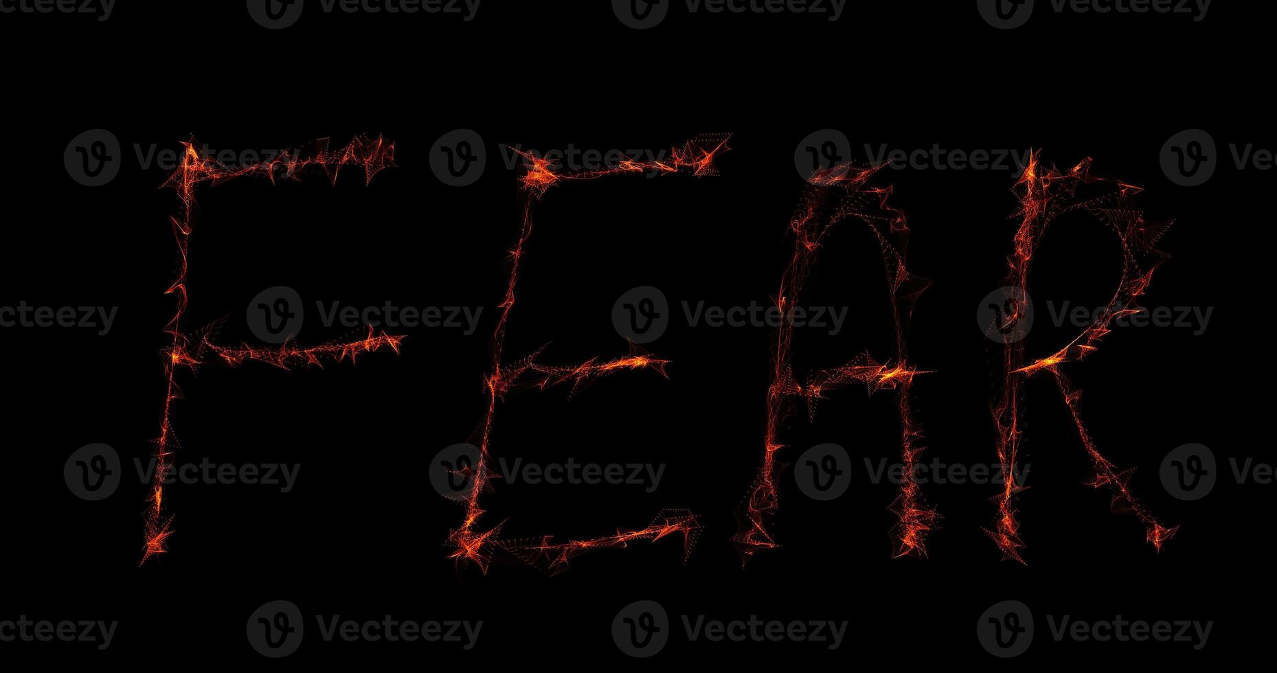 Fear Written In Orange Red Lines Resembling Flames photo