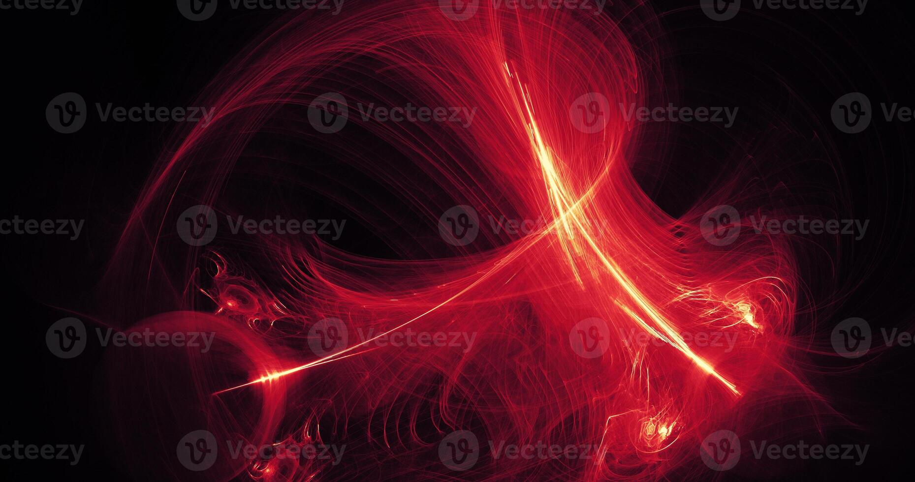 Abstract Red And Yellow Lines Curves And Particles photo