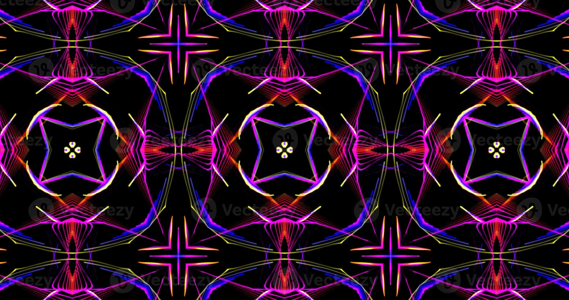 Kaleidoscopic Pattern On Dark Background In Vibrant Colors photo