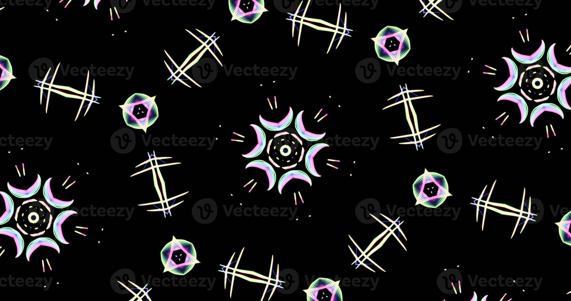 Kaleidoscopic Pattern On Dark Background In Vibrant Colors photo