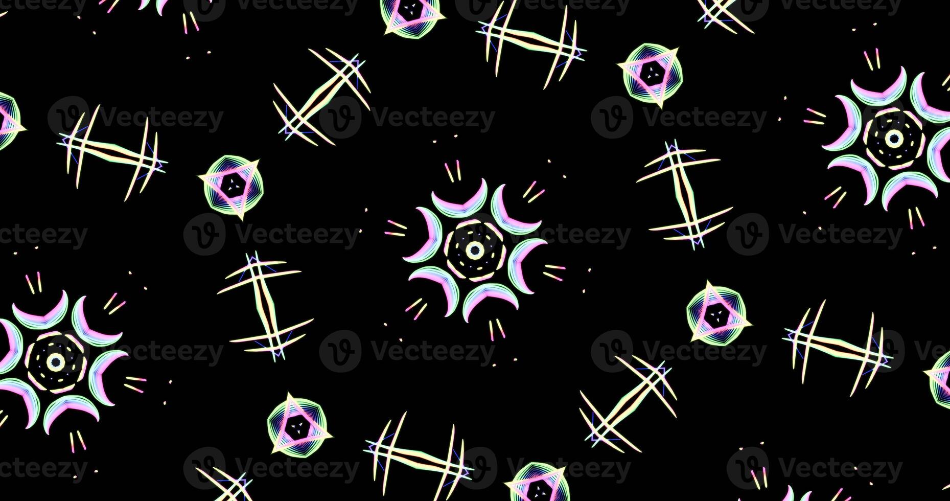 Kaleidoscopic Pattern On Dark Background In Vibrant Colors photo