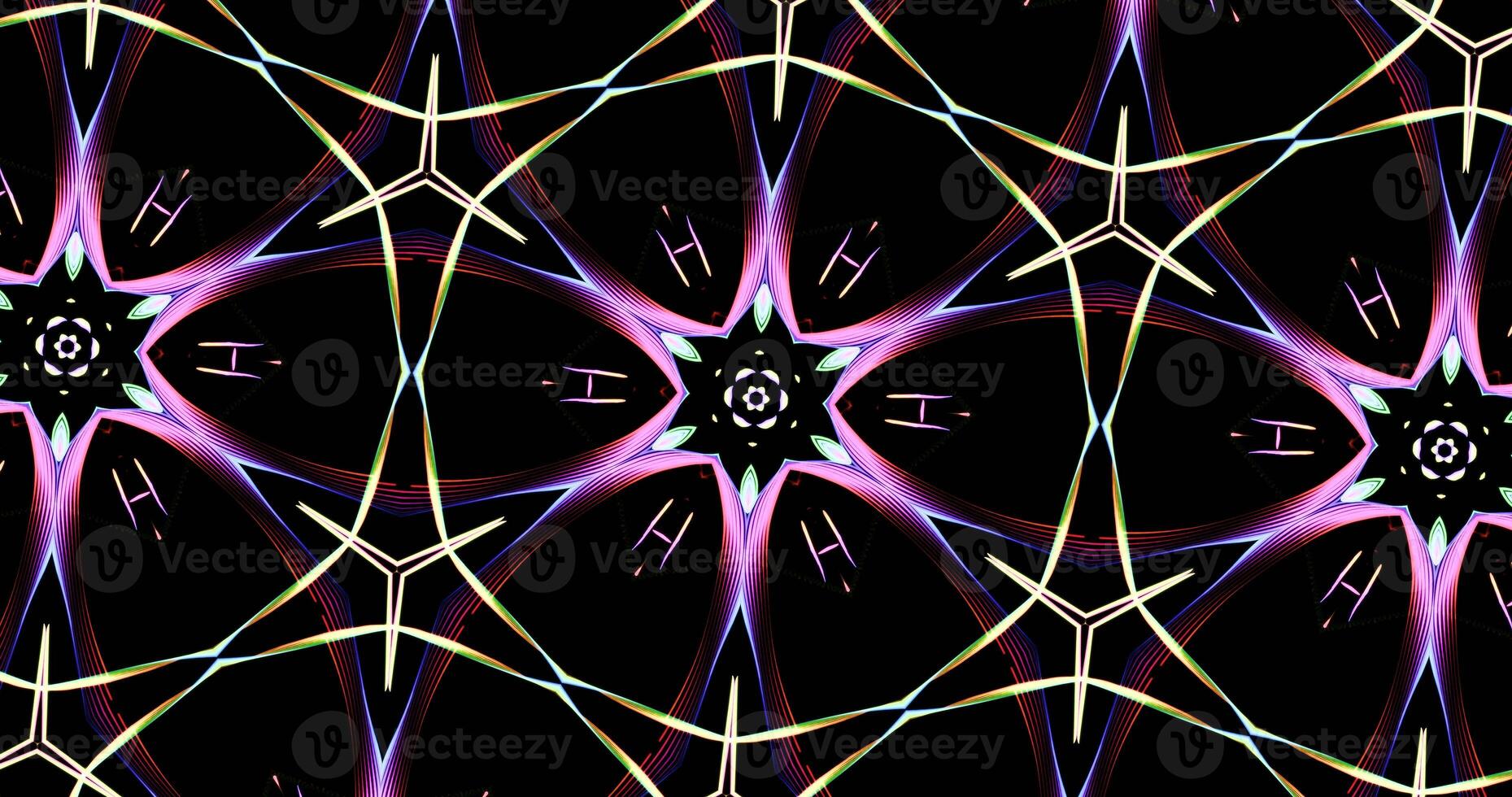 Kaleidoscopic Pattern On Dark Background In Vibrant Colors photo