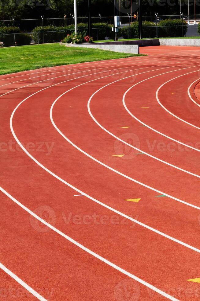 Curve Of Running Track At Small Community College photo