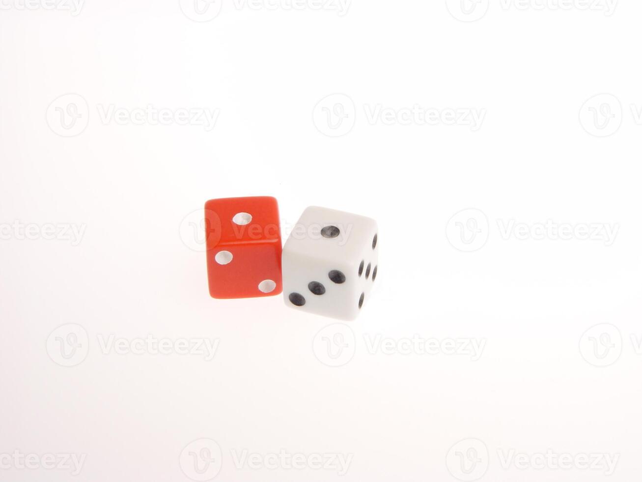 Snake Eyes Red And White Dice Showing Ones photo