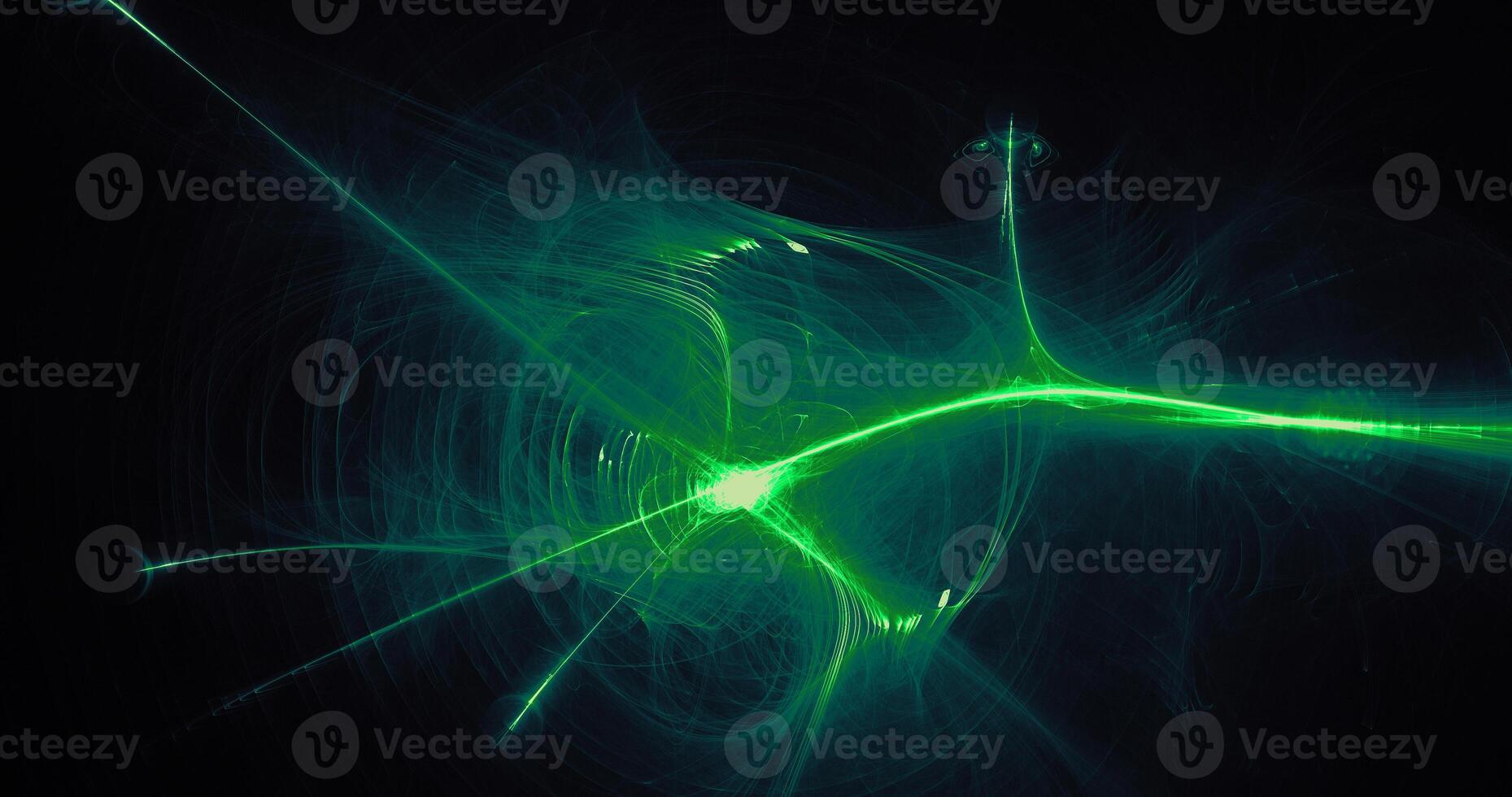 Green Abstract Lines Curves Particles Background photo