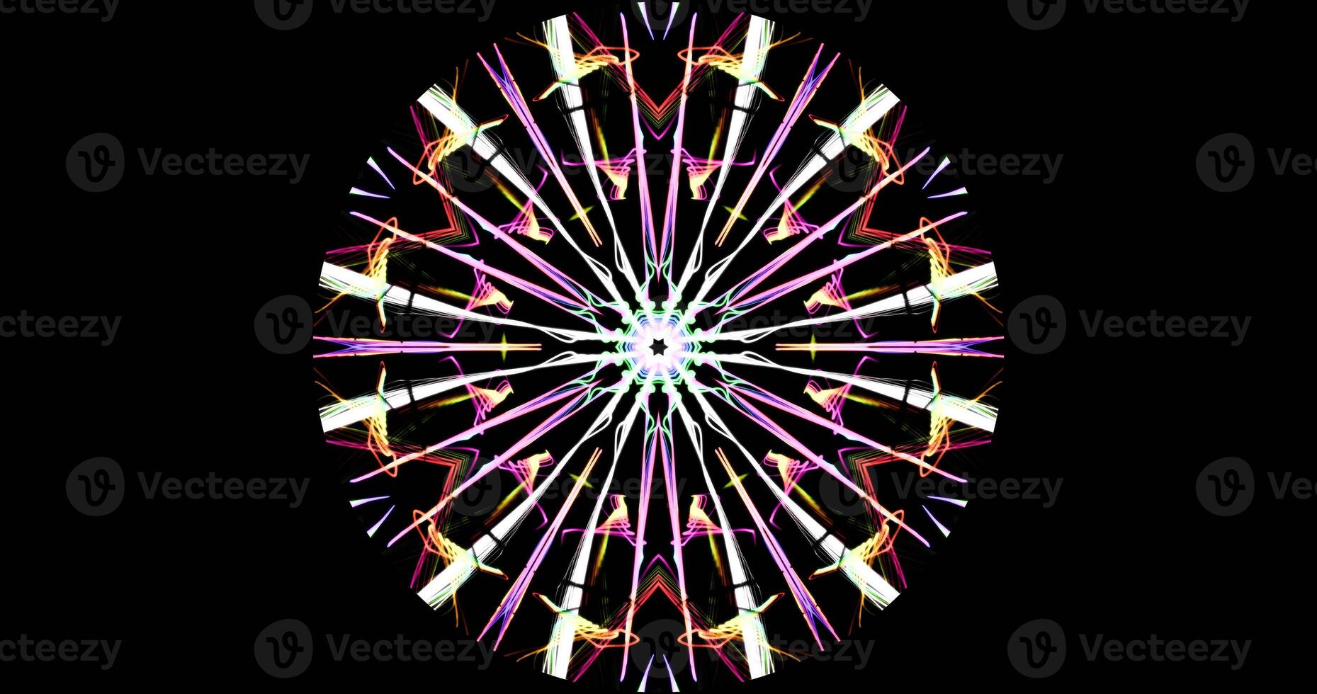 Kaleidoscopic Pattern On Dark Background In Vibrant Colors photo