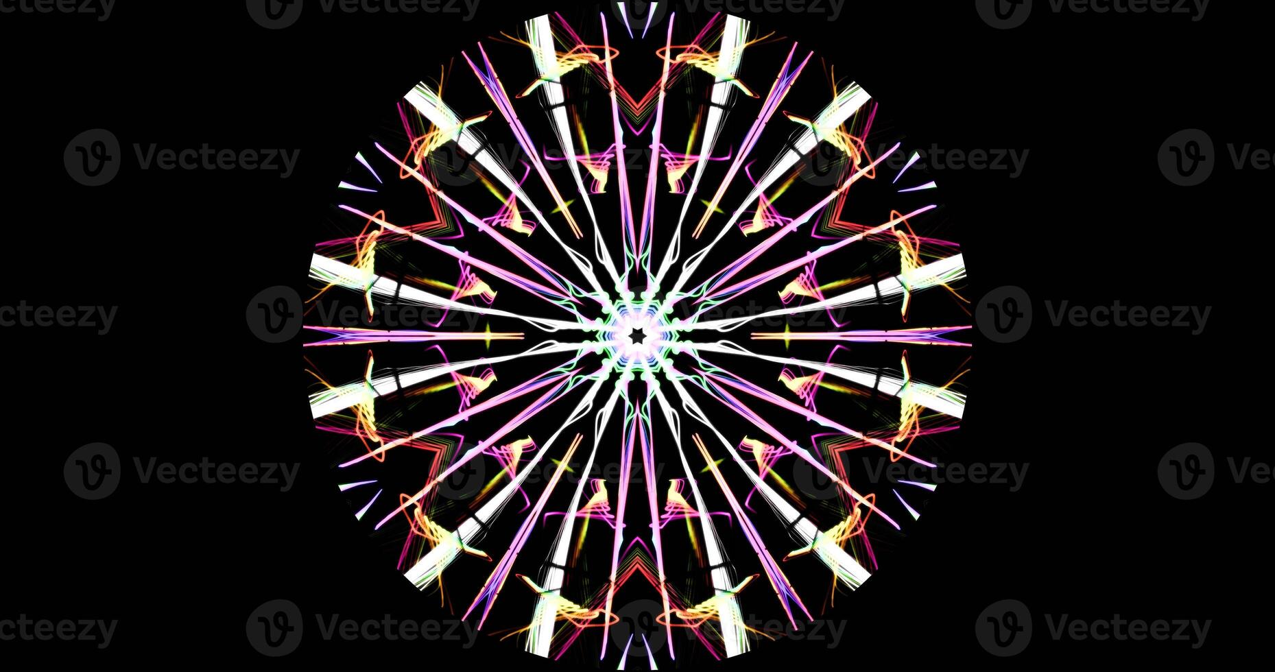 Kaleidoscopic Pattern On Dark Background In Vibrant Colors photo