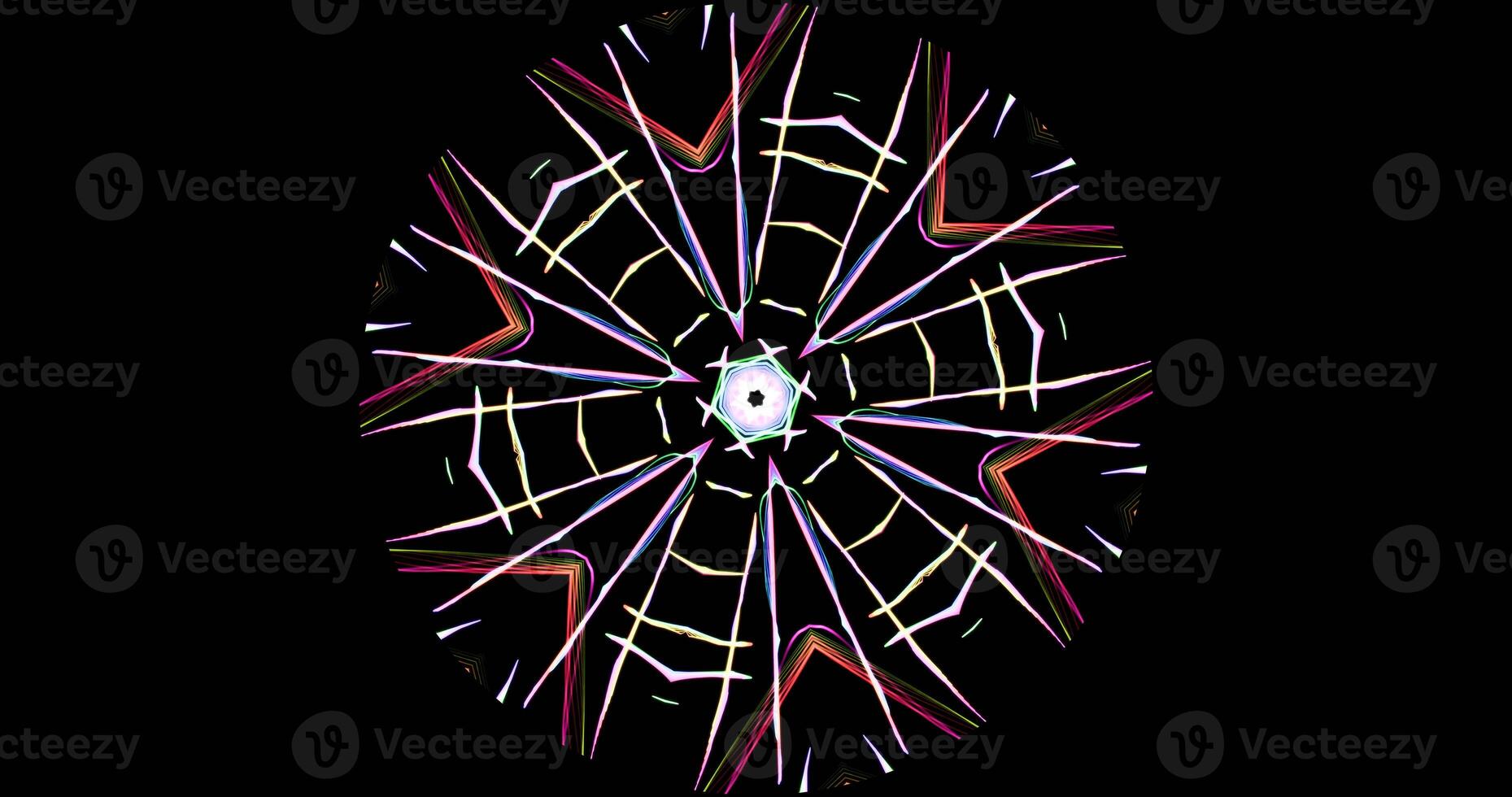 Kaleidoscopic Pattern On Dark Background In Vibrant Colors photo