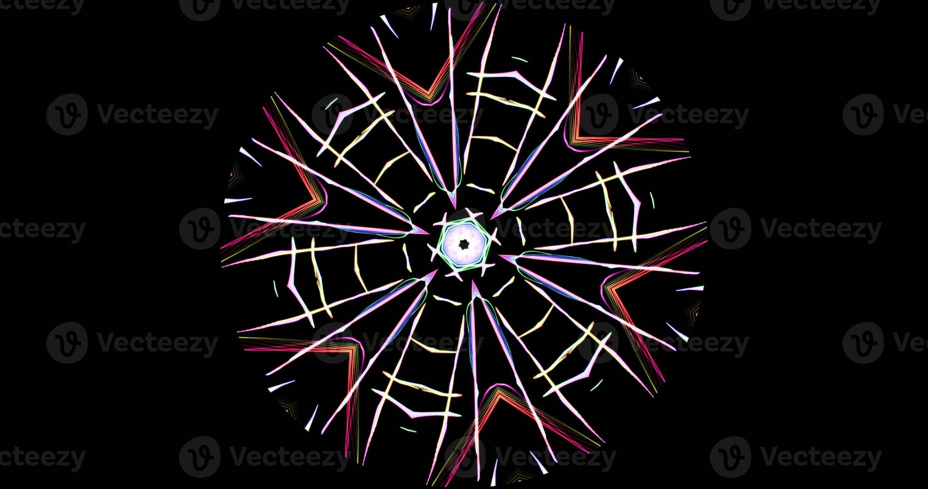 Kaleidoscopic Pattern On Dark Background In Vibrant Colors photo