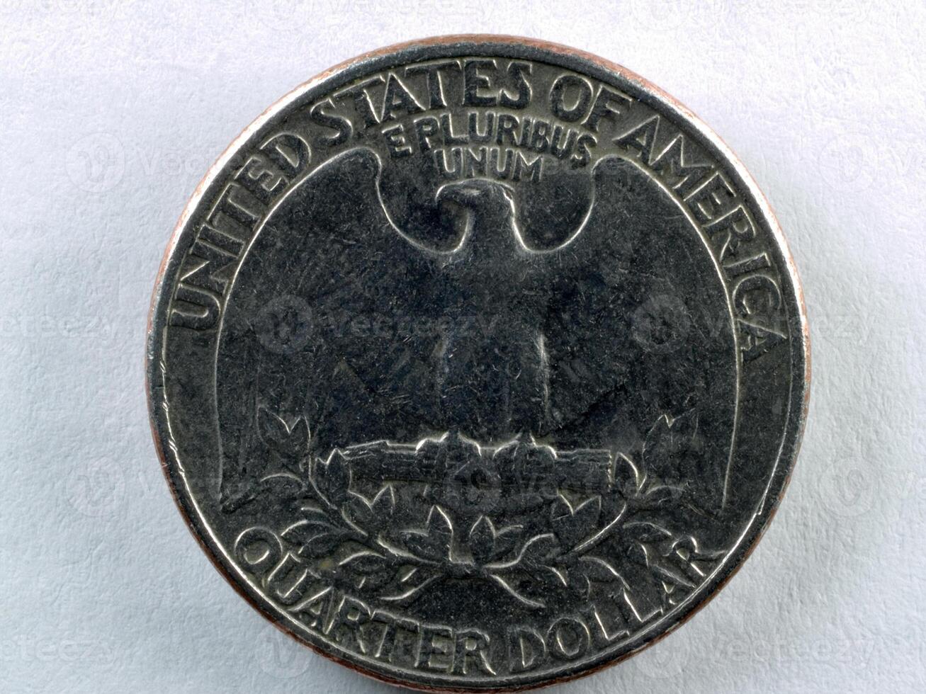 Quarter Dollar Tail Side Of United States Coin photo