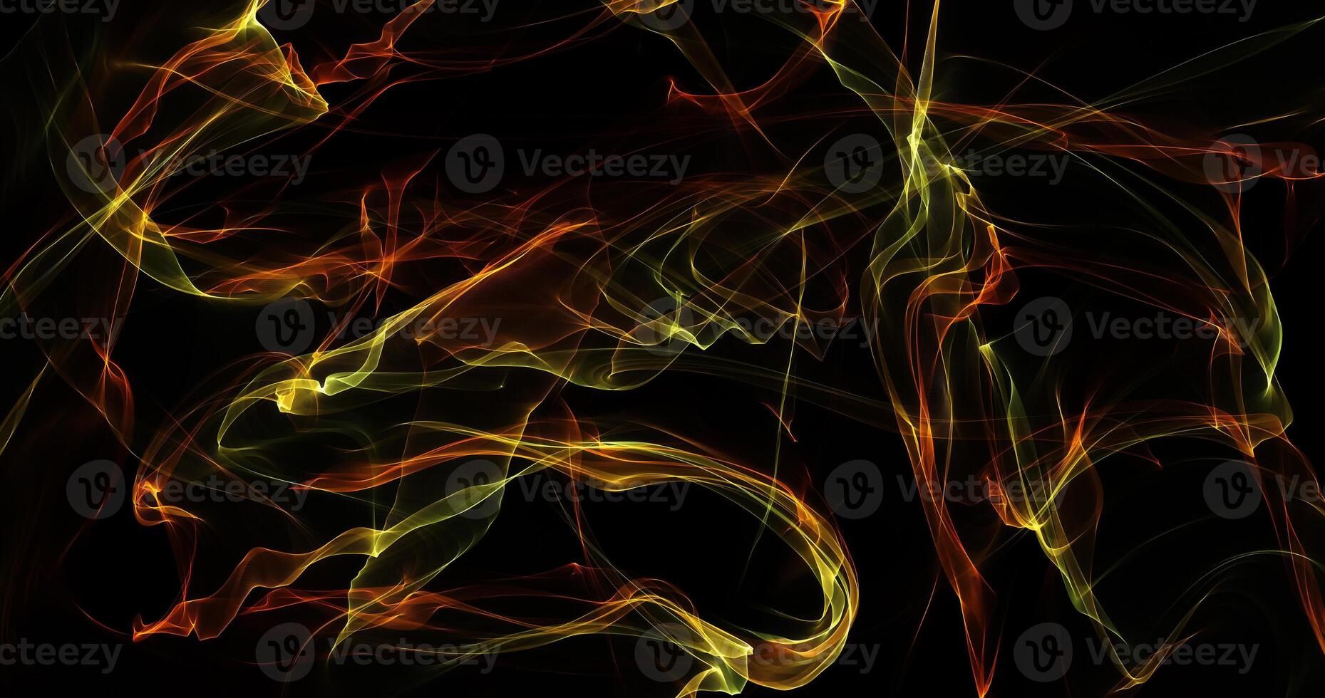 Abstract Pattern Of Flame-Like Lines And Swirls On Dark Background photo