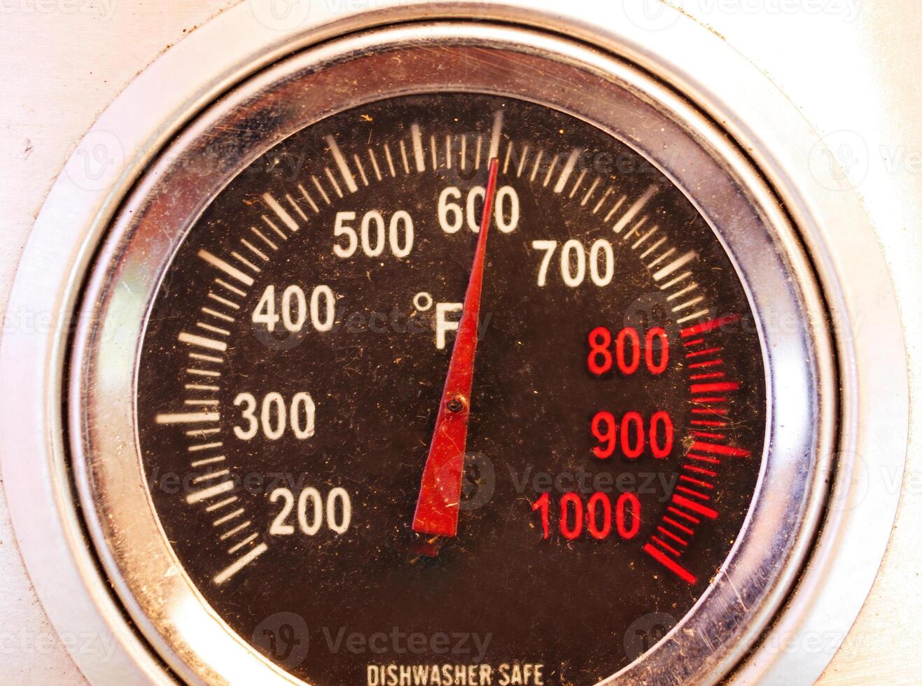 Tight Shot Of Termometer On Barbecue photo