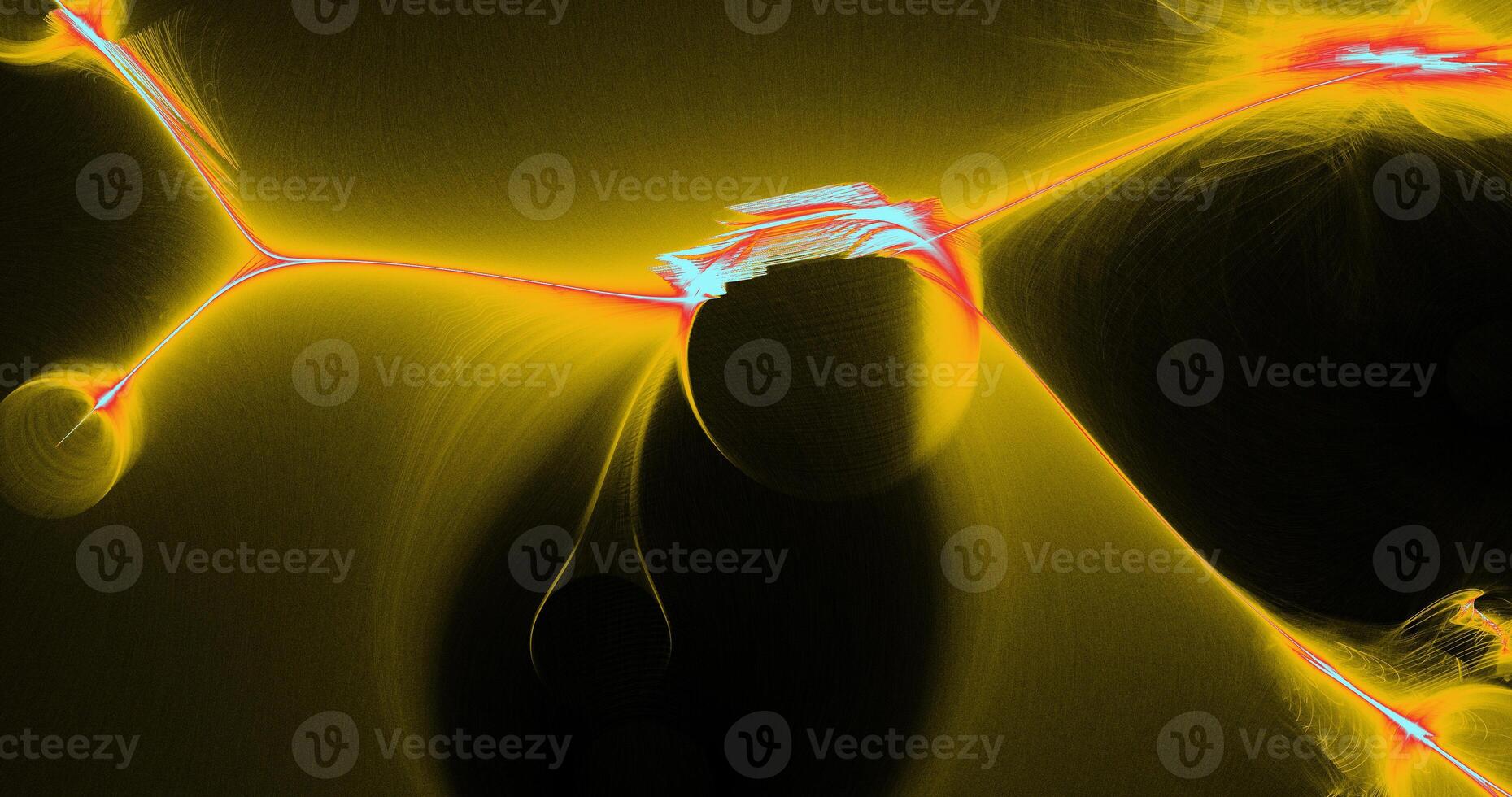 Yellow Red And Blue Abstract Lines Curves Particles Background photo