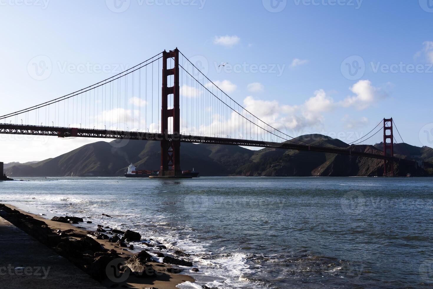 Golden Gate Bridge San Francisco Bay Ship photo