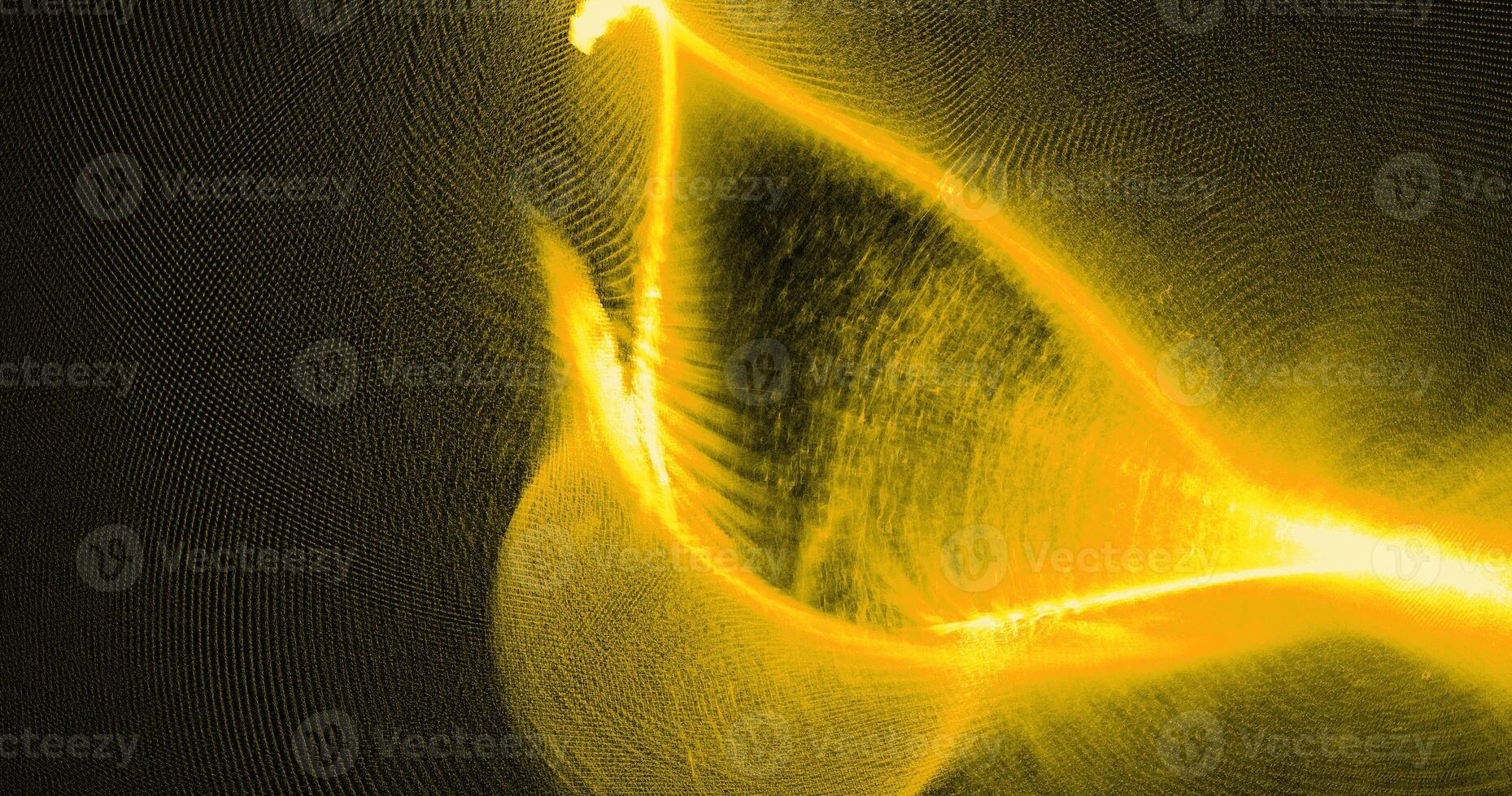 Yellow Abstract Lines Curves Particles Background photo