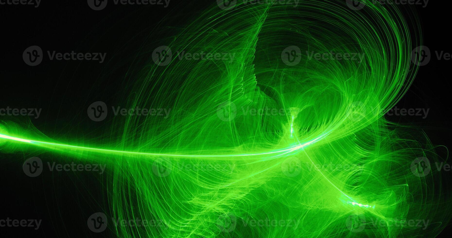 Green Abstract Lines Curves Particles Background photo