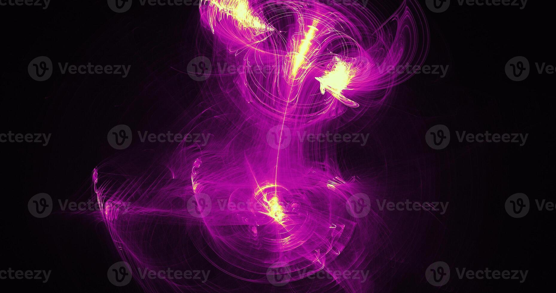 Purple And Yellow Abstract Lines Curves Particles Background photo