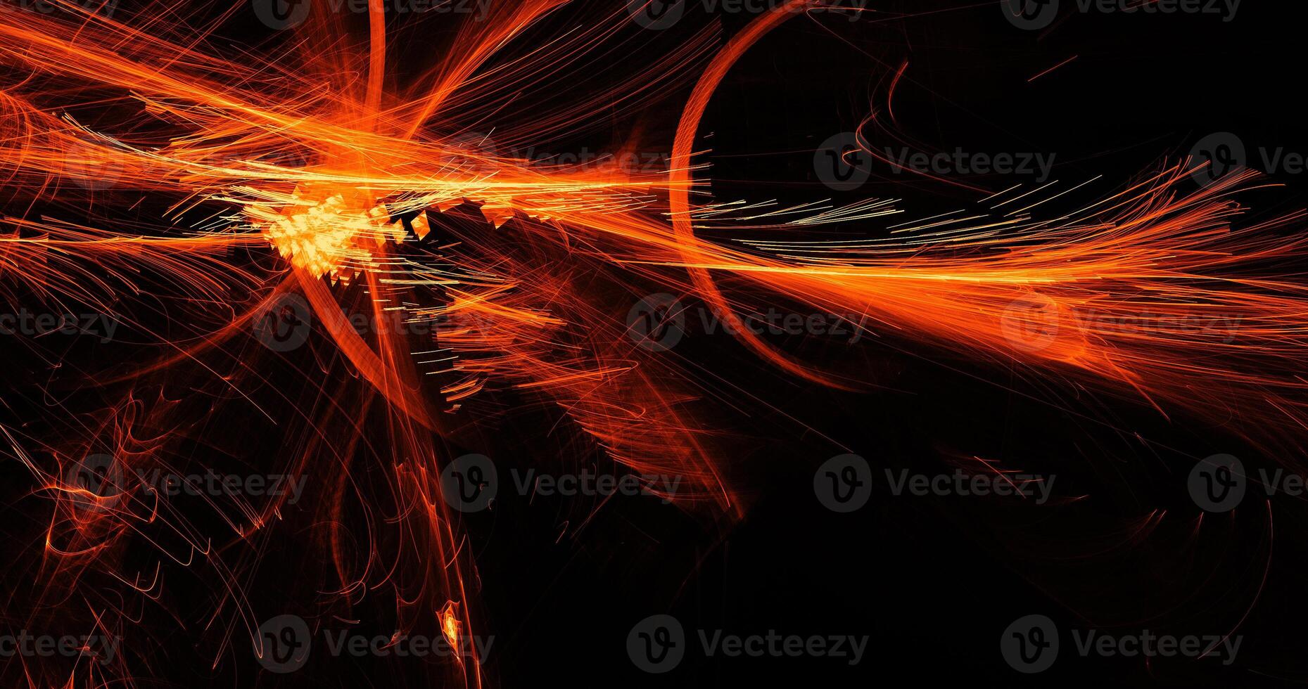 Orange Abstract Lines Curves Particles Background photo