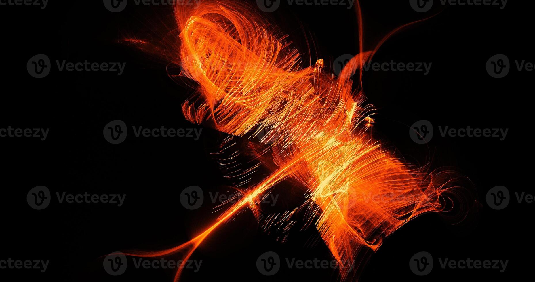 Orange Abstract Lines Curves Particles Background photo