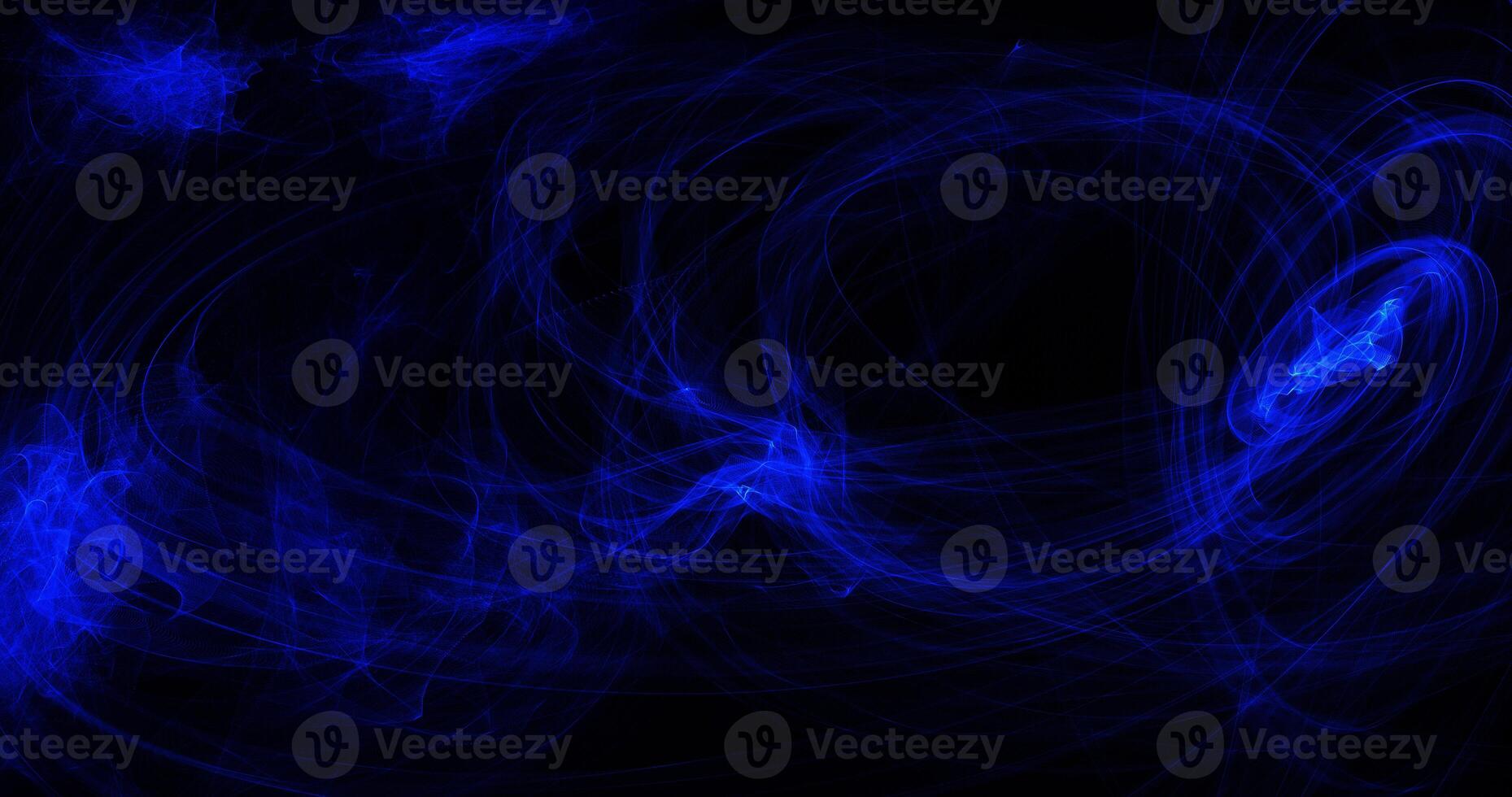 Abstract Blue Lines Curves Swirls On Dark Background photo