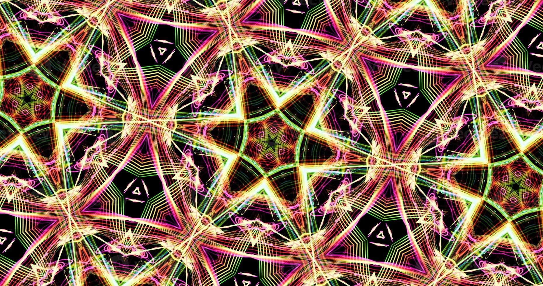 Kaleidoscopic Pattern On Dark Background In Vibrant Colors photo