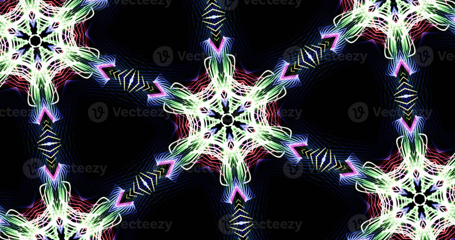 Kaleidoscopic Pattern On Dark Background In Vibrant Colors photo