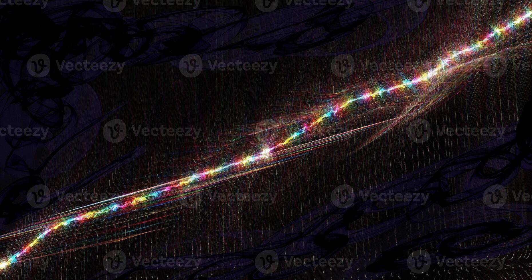Diagonal Line Of Rainbow Colors On Dark Background photo