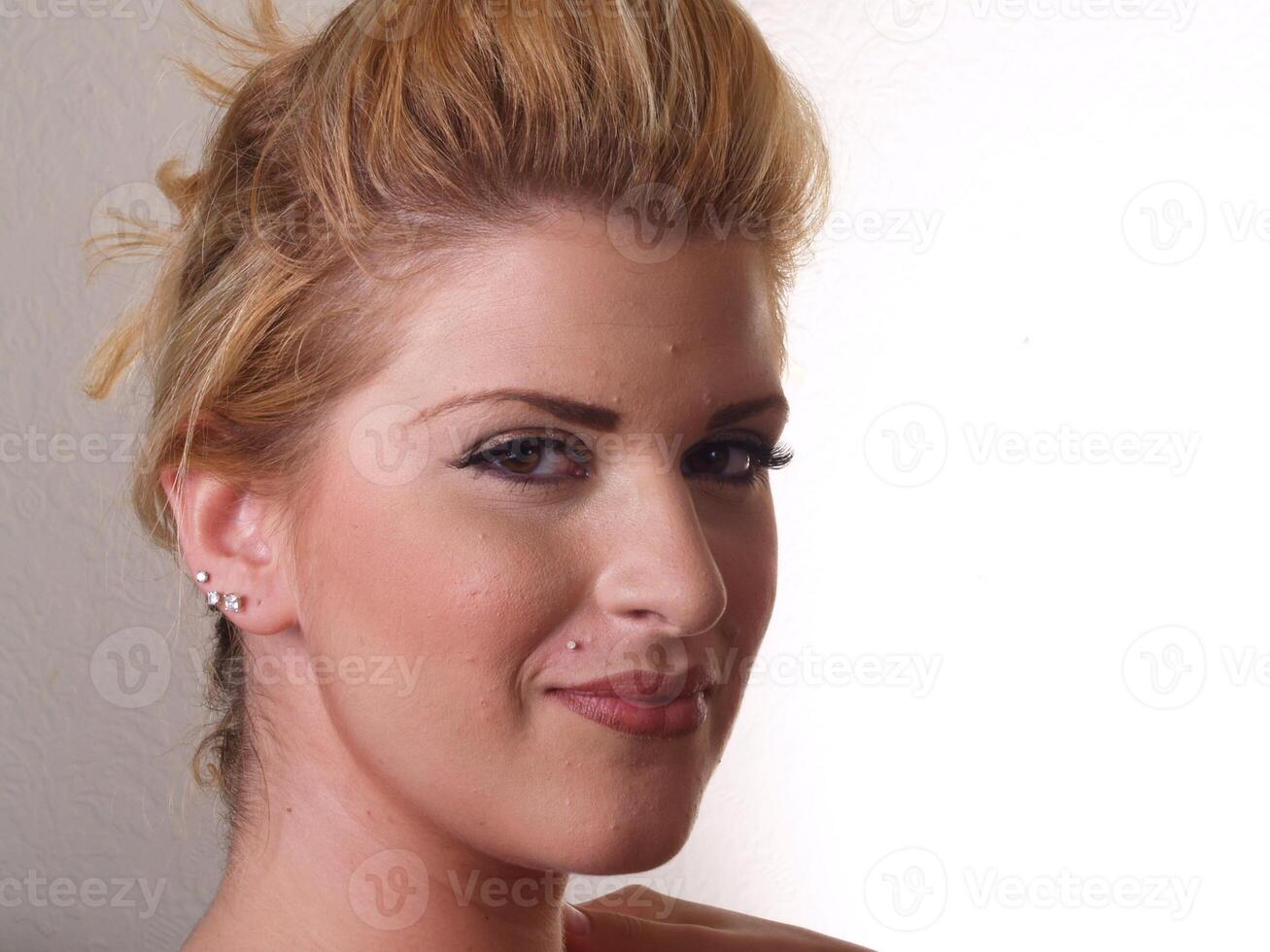 Caucasian Blond Woman Indoor Portrait photo