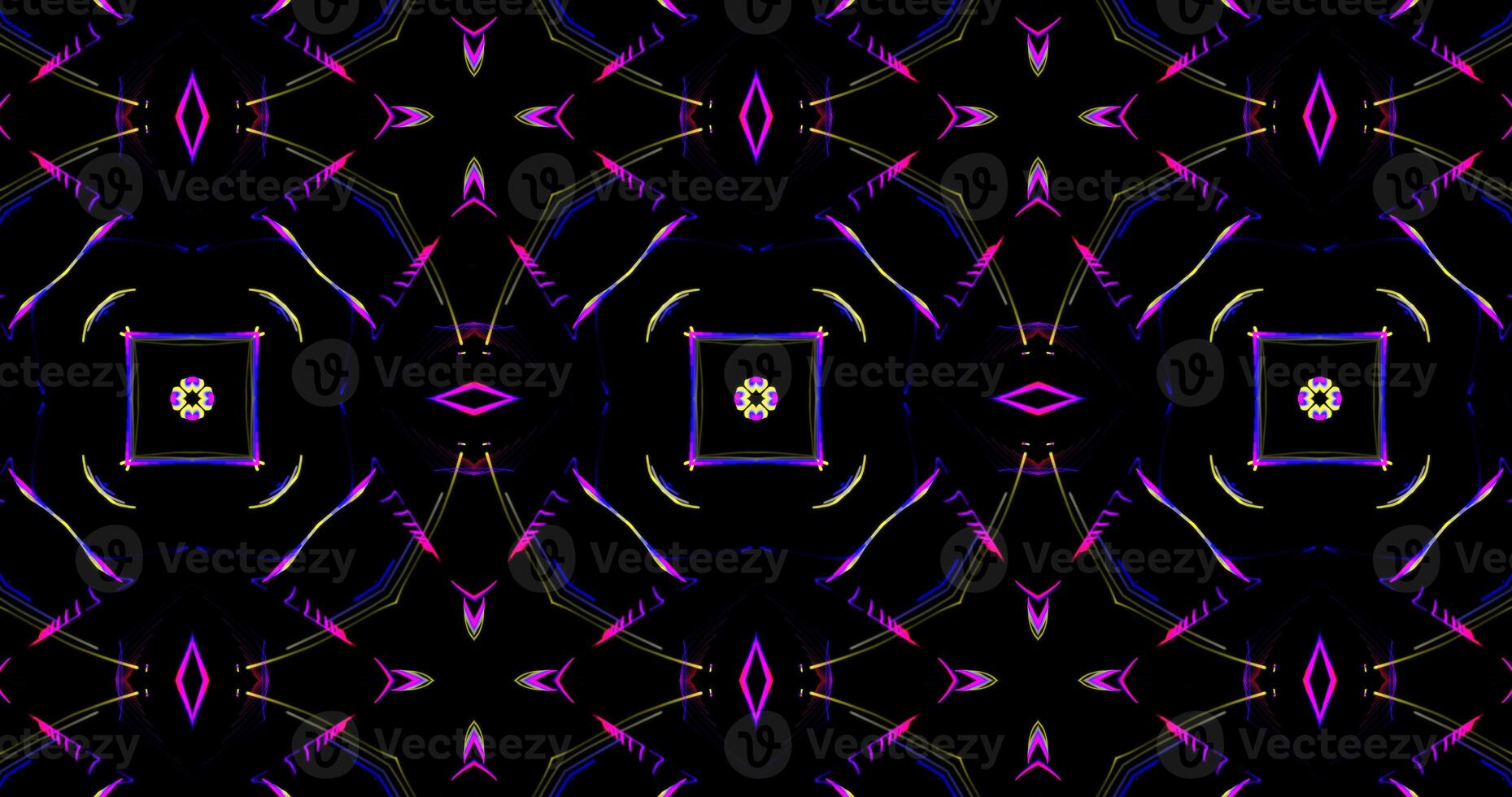 Kaleidoscopic Pattern On Dark Background In Vibrant Colors photo